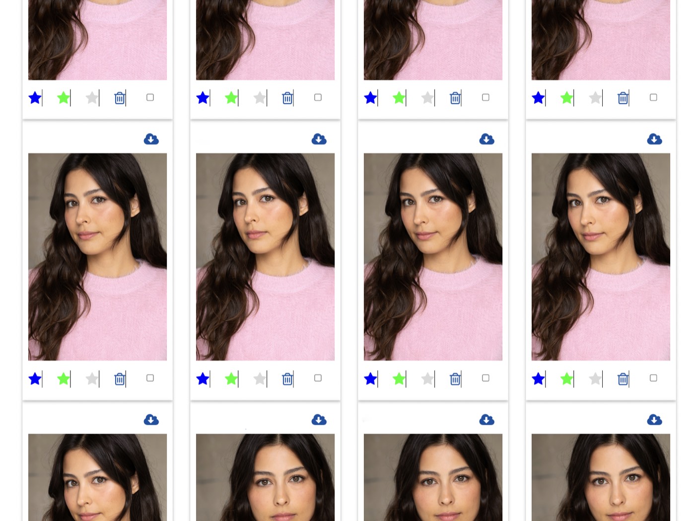 Your headshot proofsheet gallery — rate, favorite and download your proofs